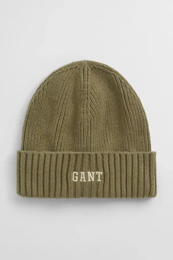 ČEPICE 7-16 LET GANT GRAPHIC COTTON BEANIE WASHED OLIVE