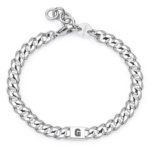 S'Agapõ Pánský ocelový náramek s písmenem G Monogram SMG17