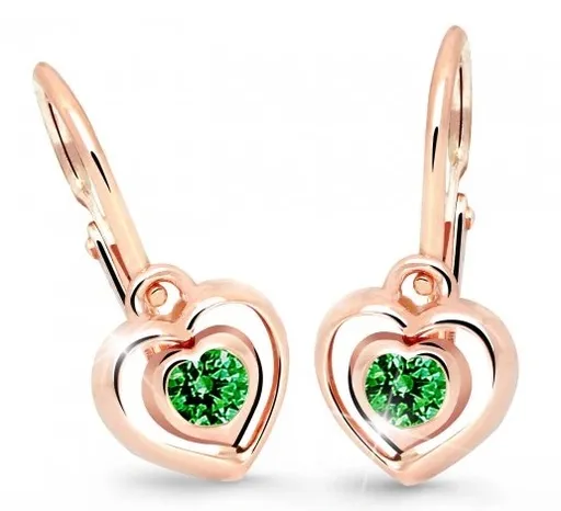 Cutie Jewellery Dětské srdíčkové náušnice C2752-10-X-4 zelená
