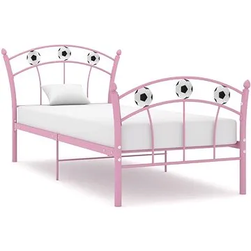 Shumee s fotbalovým motivem růžový kov 90×200 cm, 324747 (324747)