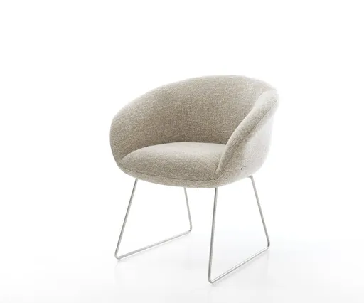 Jídelní židle Vinka-Flex s područkami látka Měkký béžová tenká