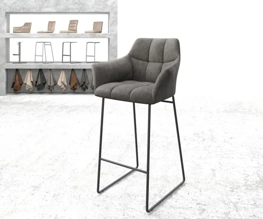 Barová židle Yulo-Flex vintage antracitová kovová podnož