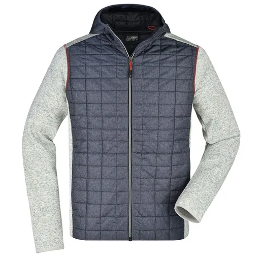 James & Nicholson (Daiber) Pánská hybridní bunda JN772 - Světle šedý melír / antracitový melír | L