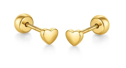 Brilio Drobné srdíčkové náušnice 2v1 ze žlutého zlata 14/194.651/18