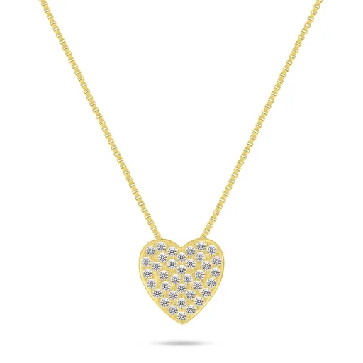 Brilio Silver Pozlacený náhrdelník s přívěskem Srdce NCL191Y