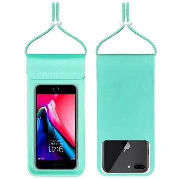 TopQ Univerzální vodotěsné pouzdro Metallic L na mobil tyrkysové 95486 (95486)