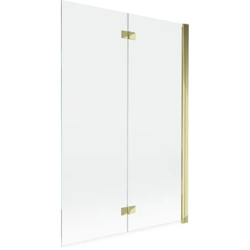 MEXEN MIST vanová zástěna 120x150 cm 6mm 2-s, zlatá, čirá, pravá 8A9-120-002-50-00-P