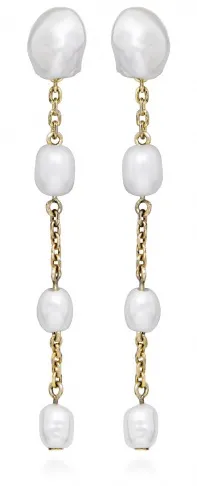 Silver Cat Něžné pozlacené náušnice s pravými perlami SC514