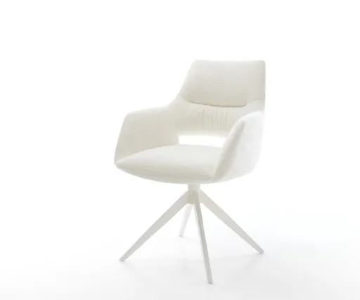 Jídelní židle Yago-Flex s područkami bouclé měkký béžová