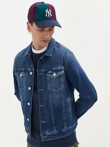 Tommy Jeans pánská tmavě modrá džínová bunda DM0DM16174 M