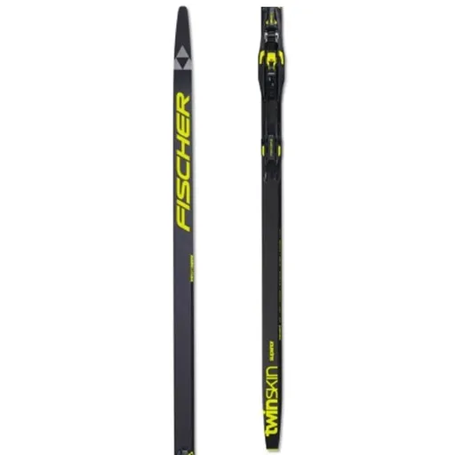 Fischer TWIN SKIN SUPERIOR MEDIUM SET + BDG RACE CLASSIC Lyže na klasiku s podporou stoupání, černá, velikost