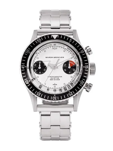 Nivada Grenchen Chronomaster White Panda Inter. Bezel - Manual - Forstner Rivet