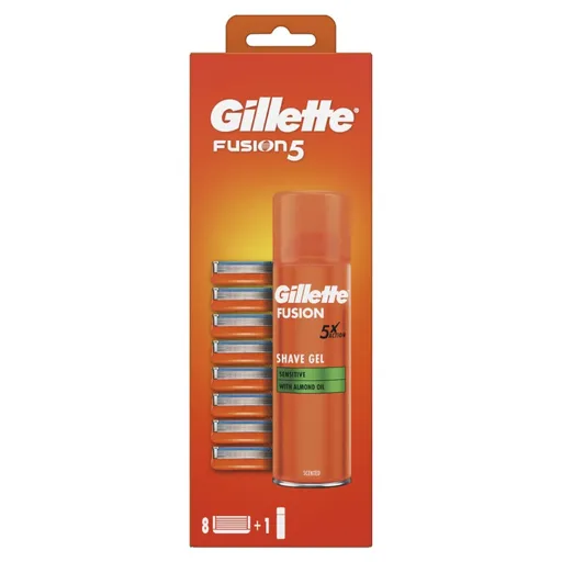 Gillette Fusion5 Náhradní hlavice 8 ks + Fusion gel 200 ml