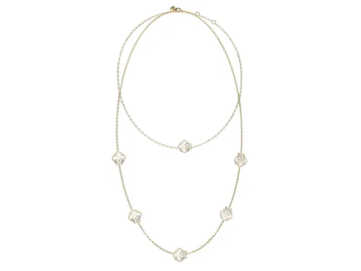 Guess Pozlacený dvojitý náhrdelník s květinami Wild Flower JUBN05581JWYGT/U