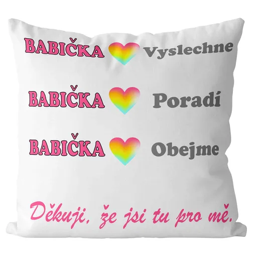 Polštář Babička poradí (Velikost: 55 x 55 cm)