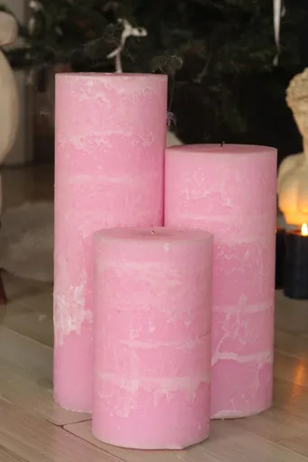 Sada svíček (3 kusy) Dev Sutun - Pink