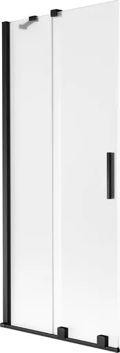 MEXEN/S Velar dvoukřídlá posuvná vanová zástěna 80 x 150, dekor, černá 896-080-000-31-70