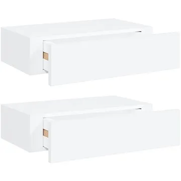 Shumee Nástěnné se zásuvkami 2 ks bílé 40×23,5×10 cm MDF, 330242 (330242)