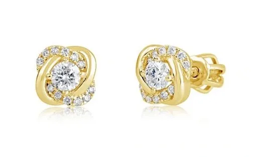 Cutie Diamonds Luxusní náušnice ze žlutého zlata s diamanty DZ9001-3263-30-00-X-1