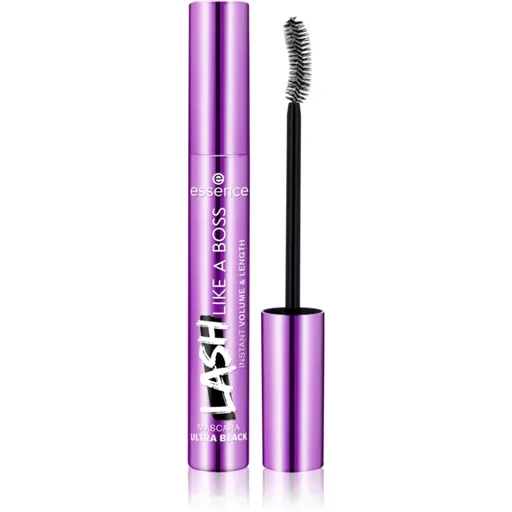 essence Lash Like a Boss řasenka pro objem, délku a oddělení řas odstín Ultra Black 9,5 ml