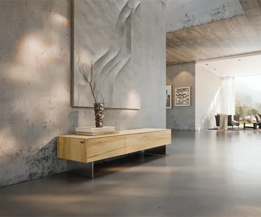 TV stolek Cuor 150 cm keramika Laminam® Sabbia dubová 1