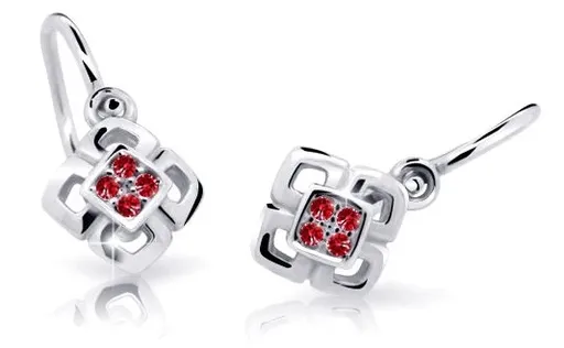 Cutie Jewellery Dětské náušnice z bílého zlata C2240-10-X-2 červená
