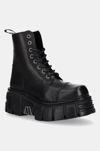 Kožené kozačky New Rock Crust Negro, Tower Negro + Lateral