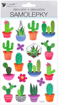 Samolepky 10434 kaktusy plastické 14 x 25 cm