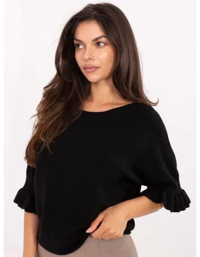 Světle růžový dámský svetr s viskózou