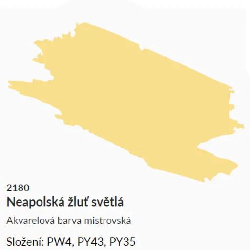 Akvarelová barva Umton 2,6ml – 2180 Neapolská žluť světlá