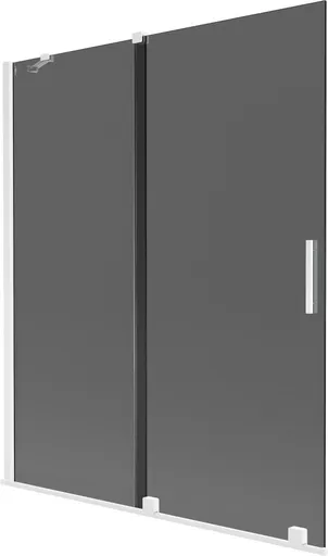 MEXEN/S Velar dvoukřídlá posuvná vanová zástěna 140 x 150, grafit, bílá 896-140-000-41-20