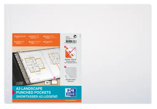 Oxford - Obal prospektový Oxford na šířku A3/25 ks