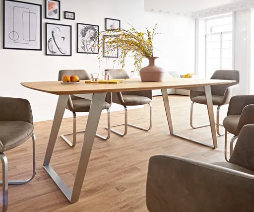 Jídelní stůl Edge 200x100 cm zaoblená přírodní dub švýcarská