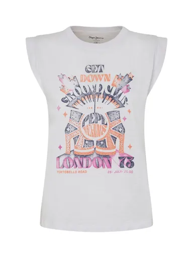 Pepe Jeans dámské bílé tričko PL505883800 XS