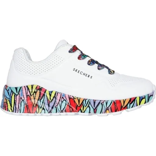 Skechers UNO LITE Dětská vycházková obuv, bílá, velikost