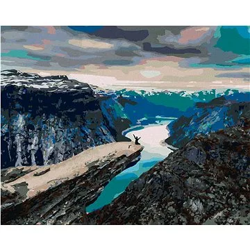 Diamondi - Diamantové malování - MUŽ NA HORSKÉM ÚTESU, 40x50 cm, bez rámu a bez vypnutí plátna (606971A)