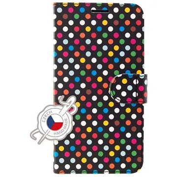 Pouzdro typu kniha FIXED FIT pro Huawei Y9 (2019) - motiv Rainbow Dots (RC1022)
