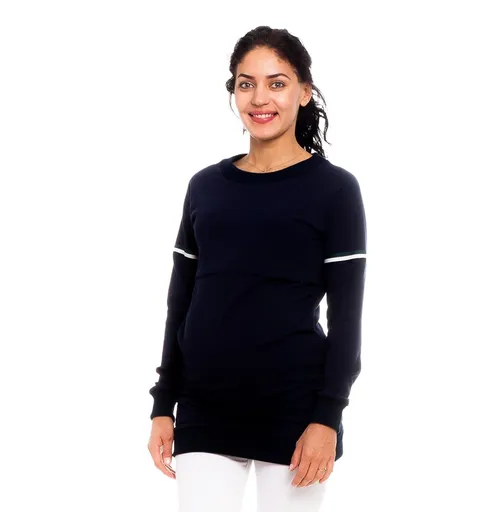 bemaamaa Těhotenské, kojící tričko/mikina Lynet, granátová, vel. L