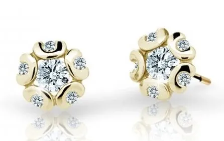 Cutie Jewellery Zlaté dětské náušnice C2178-30-X-1 bílá