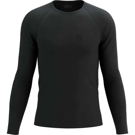 Compressport TRAINING TSHIRT LS Pánské tréninkové triko s dlouhým rukávem, černá, velikost