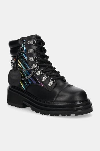 Kožené workery Kurt Geiger London Chelsea Combat Boot dámské, černá barva, na platformě, 3423805019