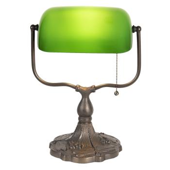 Zelená bankovní lampa tiffany Velves - 27*20*36 cm 1x E27 / max 60w 5LL-1144GR