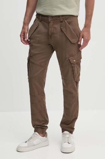 Kalhoty Alpha Industries Combat Pant LW pánské, hnědá barva, ve střihu cargo, 126215