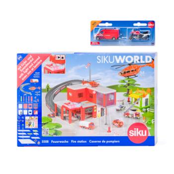 SIKU World - požární stanice s hasičským autem