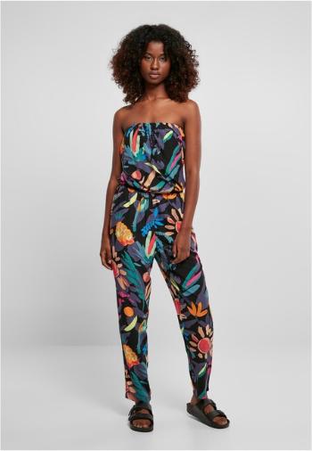 Urban Classics Ladies Viscose Bandeau Jumpsuit blackfruity - XS