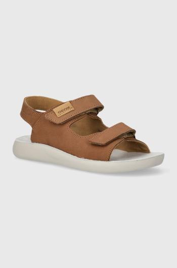 Dětské nubukové sandály Geox SANDAL LIGHTFLOPPY hnědá barva