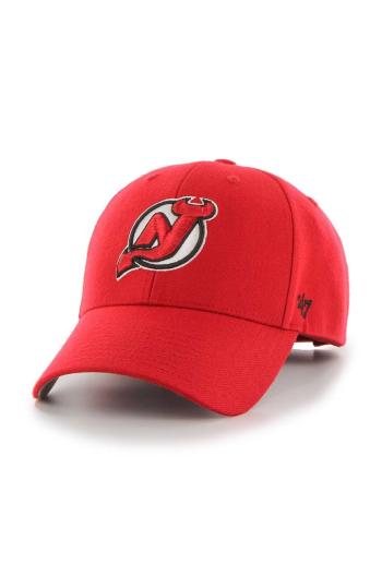 Čepice s vlněnou směsí 47brand NHL New Jersey Devils červená barva, s aplikací, H-MVP11WBV-RD