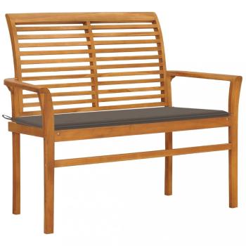 Zahradní lavice s taupe poduškou 112 cm masivní teak