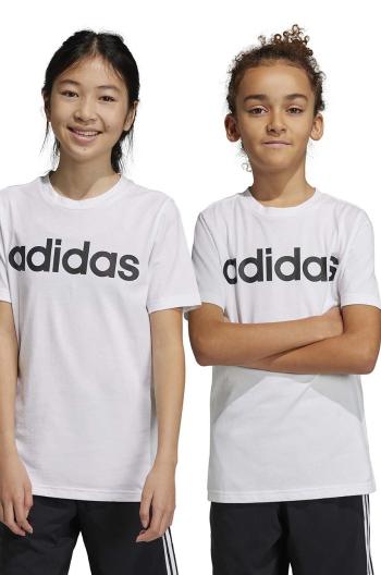 Dětské bavlněné tričko adidas U LIN bílá barva, s potiskem