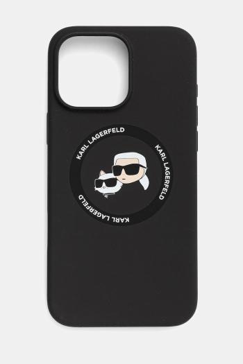 Puzdro na mobil Karl Lagerfeld iPhone 16 Pro Max čierna farba, KLHMP16XSKCHTCK